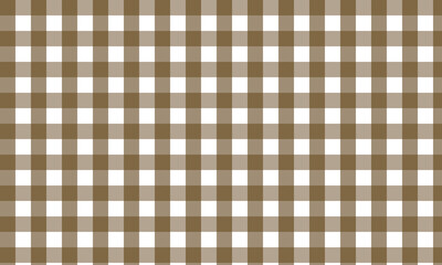 Brown gingham check fabric texture background.  Plaid fabric seamless pattern background.