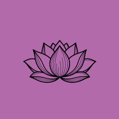Purple Lotus Flower Logo for Wellness and Nature