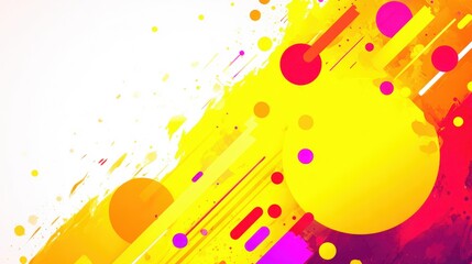 Vibrant abstract design featuring colorful circles and lines, creating a dynamic visual effect