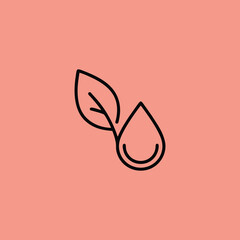 Smiling Water Droplet and Leaf Icon for Eco Branding