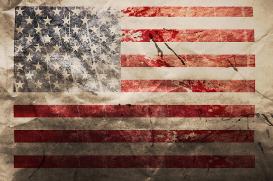 Grunge USA Flag background texture