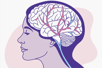 Detailed Anatomical Illustration of the Human Brain Highlighting Major Lobes and Neural Pathways