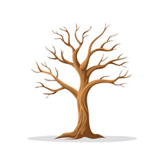 Bare Tree in Winter Against Black Background