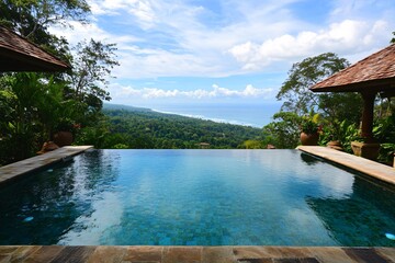 Infinity Pool with a View of Tropical Jungle or Beach