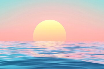 Sunset Gradient Over Minimalist Ocean Horizon