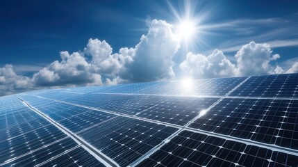 solar panels under a sunny sky