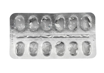 Empty Medication Blister Pack A CloseUp View isolated on transparent baackground