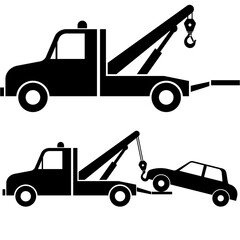 tow truck icon, vehicle recovery services.