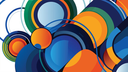 Obraz premium Abstract Composition of Layered, Colorful Concentric Circles