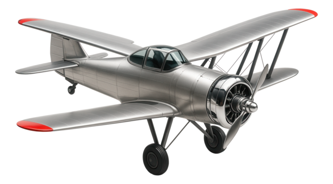 Biplane attack aircraft with interplane struts and a radial engine