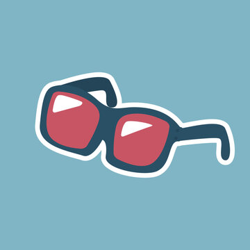 Funky sunglasses graphic for summer vibes, suitable for stickers, icons, apparel designs, or eye care promotion, a cool and trendy eyewear accessory.