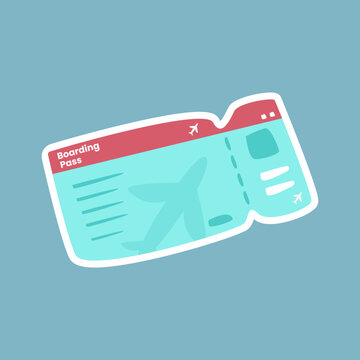 Depicts a colorful boarding pass design, perfect for travel themes or airline-related marketing and aviation graphics projects.