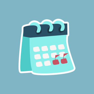 A flat style calendar graphic emphasizing planning, dates, and scheduling, perfect for organization and reminder themed projects.