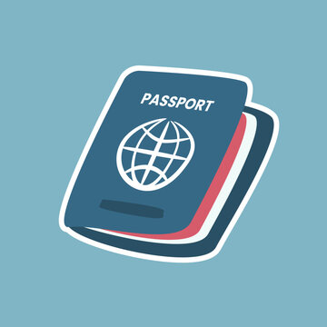 A simplified passport graphic features a globe emblem, useful for travel agencies, tourism promotion, or identity verification themed designs.