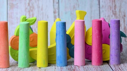 video of different colored crayons - Powered by Adobe