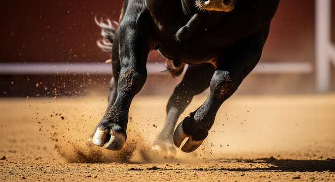 Close-up of Powerful Bull Legs in Karapan Sapi, Madura Bull Race, Indonesia