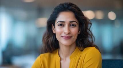 Empowered Indian Businesswoman Leading a Meeting in Modern Office