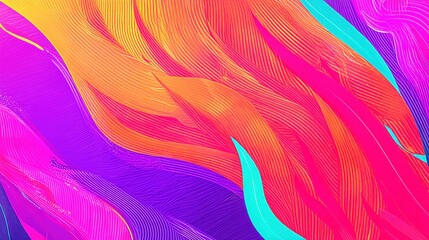 Vibrant abstract waves of color flowing seamlessly with dynamic patterns in a digital space