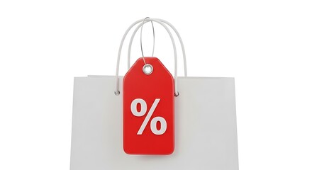 Shopping Bag with Percentage Discount Tag