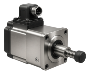 Servo motor with a precision ball screw and a sealed housing for linear motion control in automated inspection systems.