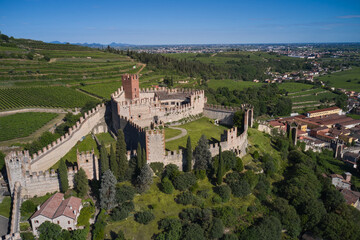 The Historic Charm of Castello di Soave: This Italian medieval castle, located in Verona, features striking fortifications and stunning panoramic views.