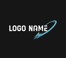 Modern Frisbee Logo, Blue Flying Disc Swoosh Vector Icon