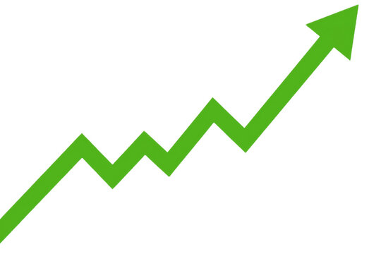 green arrow graph stock market growth up trend concept of business growth stock market profit