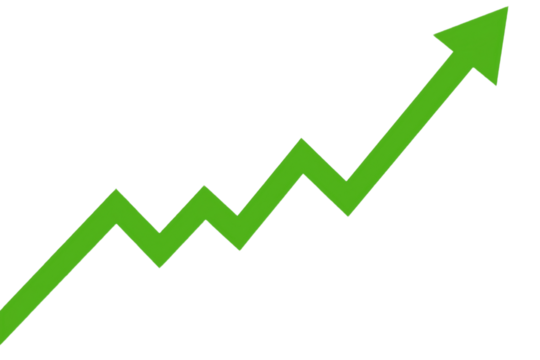 green arrow graph stock market growth up trend concept of business growth stock market profit