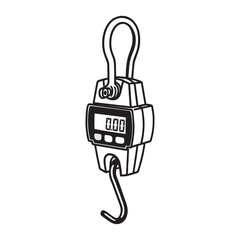 silhouette photo of scales on white background