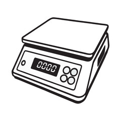 silhouette photo of scales on white background