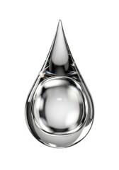 Glass drop sculpture in abstract minimal modern style with smooth reflective surfaces