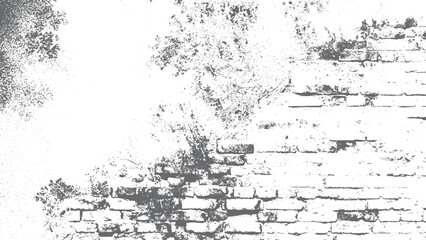 Grunge Old brick wall Black overlay texture background
