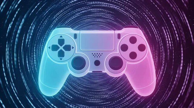 The illuminated gaming controller symbolizes digital entertainment's captivating allure.