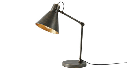 Industrial Style Adjustable Desk Lamp Isolated.