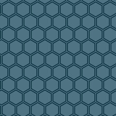  abstract seamless see green colour hexagon honeycomb vector pattern design with blue background