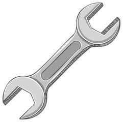 Obraz premium Illustration of a silver wrench on a transparent background, perfect for technical or handyman themed designs