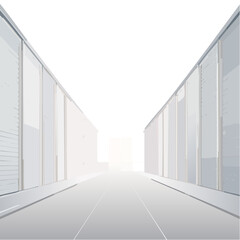 Fototapeta premium Vector Illustration of an Urban Tunnel or Walkway with Perspective View