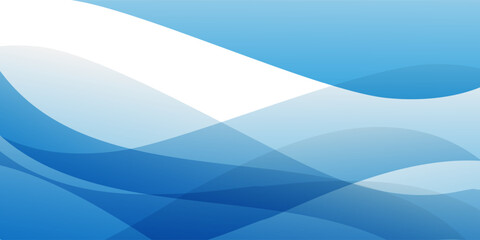 Modern abstract background with translucent blue waves flowing horizontally across the image, leaving clean white and blueish space for text or creative use.