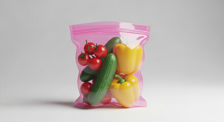 Colorful tomatoes in a paper bag