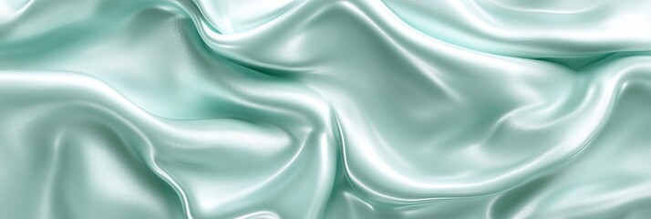 Fototapeta premium Dreamlike silk fabric creating gentle waves in modern monochrome blue tones with abstract gradients.