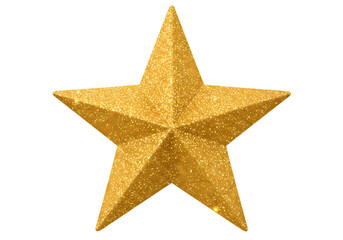 Obraz premium Gold Glitter Star Decoration isolated on transparent background