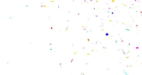 Confetti Transparent Background. Confeti Failling White Background. 3d Rendering Transparent...