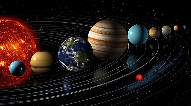 Solar System Planets with Space, Astronomy, and Universe.