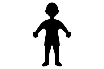 Silhouette Vector Art Illustration of Child Silhouette Icon – Standing Human Figure