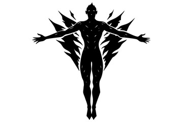 Vector Art of Silhouette of Abstract Winged Human