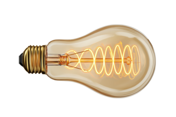 vintage light bulb isolated on white background
