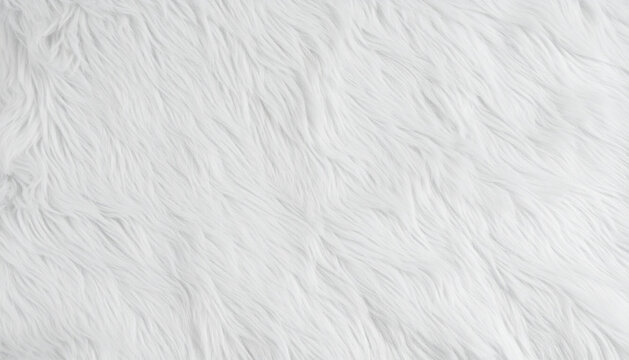 White Soft Fur Texture. Flat Surface. Background. Wallpaper.