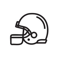 Naklejka premium An American football helmet in a simple outline. 