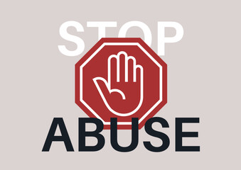 A striking stop abuse sign captures attention with its iconic design, urging individuals to stand against violence and promote safety in communities everywhere