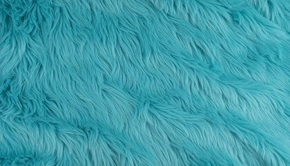 Turquoise Soft Fur Texture. Flat Surface. Background. Wallpaper.